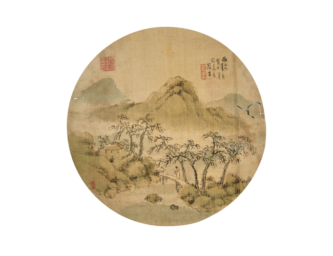 謝蘭生  山水圖團(tuán)扇