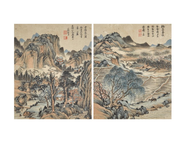黎簡(jiǎn)  山水圖兩幅